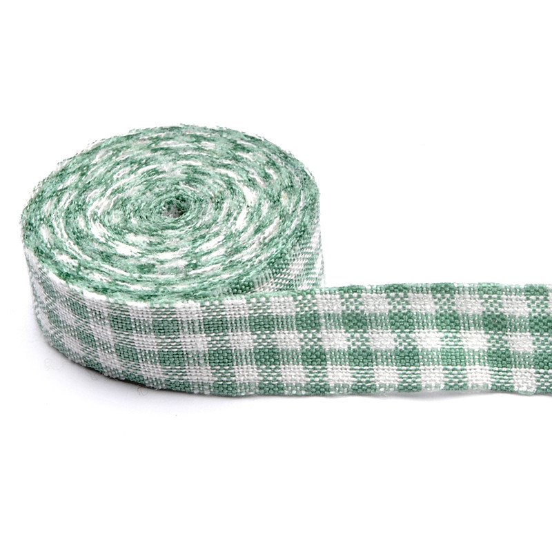 plaid ọgbọ webbing fun DIY ọṣọ09